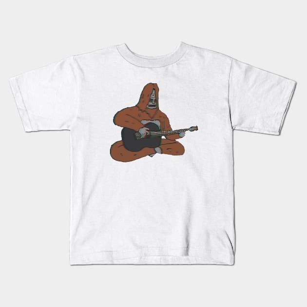 Sassy The Sasquatch Top Guitarst Kids T-Shirt by Geometc Style